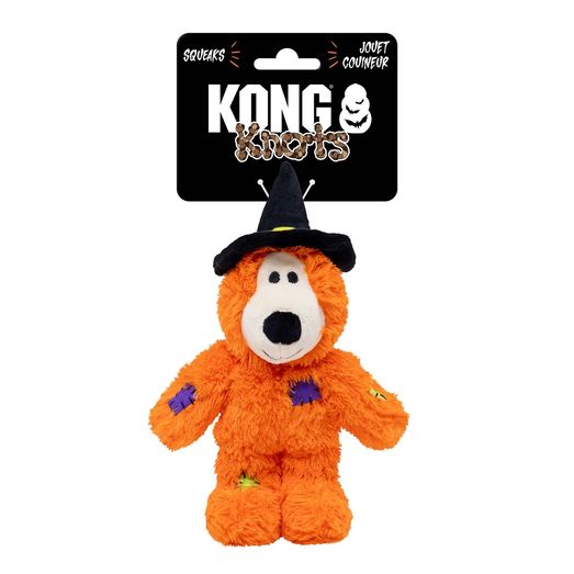 Kong Halloween Wild Knots Witch Bear Dog Toy Orange