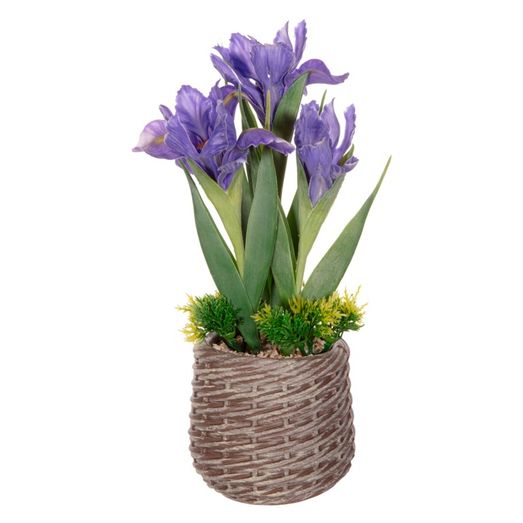Premier Artificial Iris Flower Eva Basket