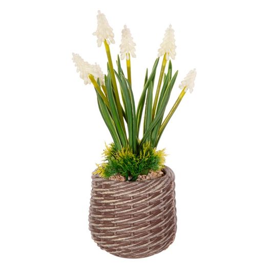 Premier Artificial White Hyacinth Eva Basket