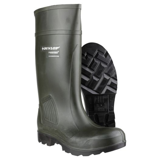 Dunlop Purofort Professional Green Full Safety S5 Wellington Boots Green