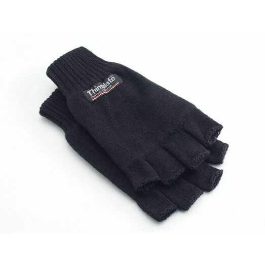 Thinsulate 3M Half Finger Gloves - Black